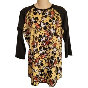 LulaRoe Disney Minnie Mouse Randy Baseball Style T-shirt Size Women's Small